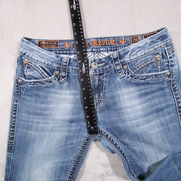 Rock Revival Leah easy boot cut jeans ( 31x29 actual ) distressed - Picture 6 of 13